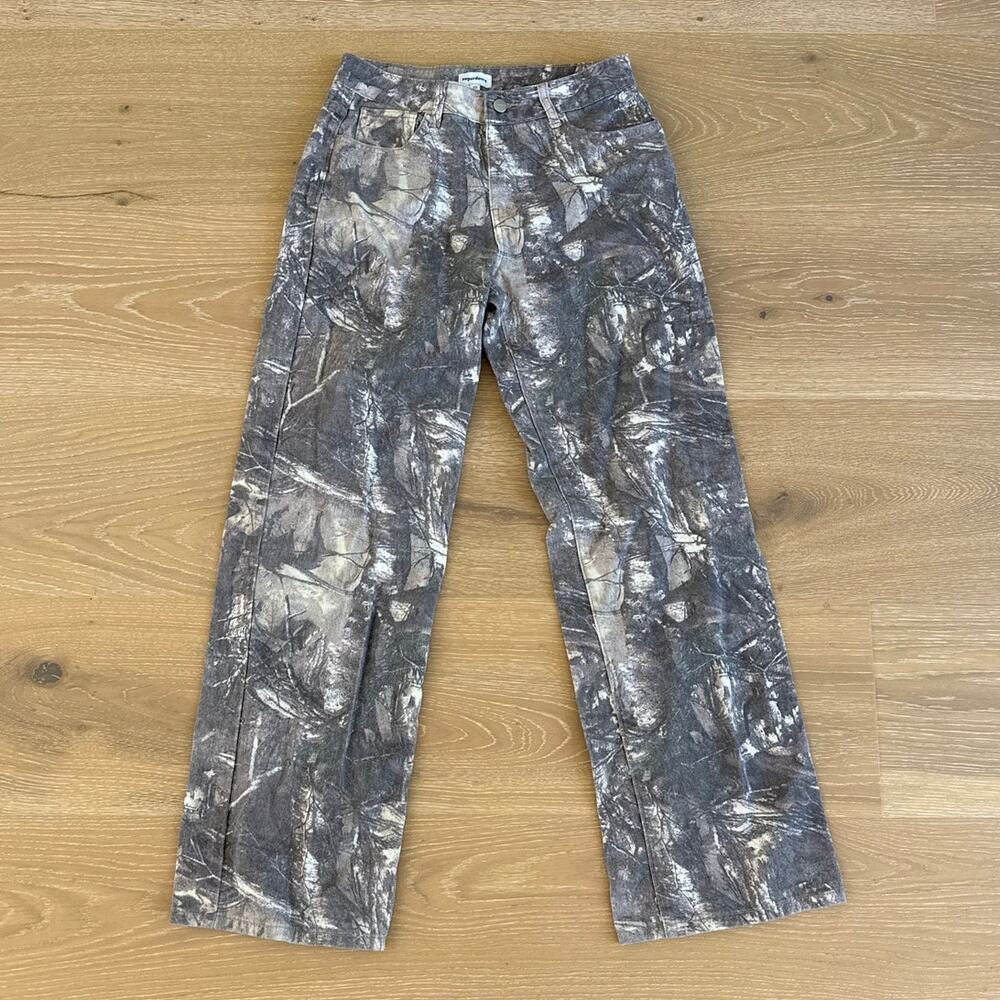 Superdown Camo Jeans Lottie Size XS Gray Off White